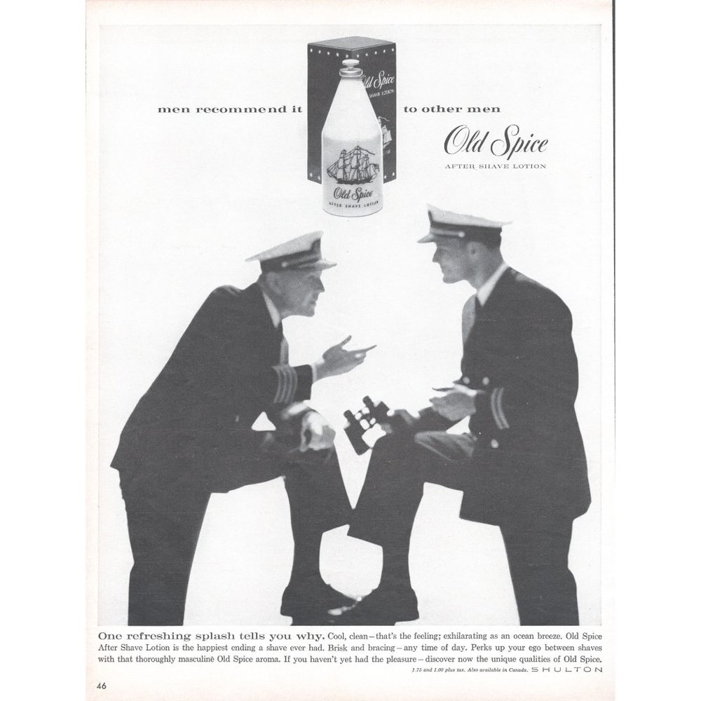 1961 Old Spice After Shave Lotion Vintage Print Ad Sailors Uniform Photo 10x13